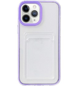 Resim İphone Uyumlu 11 Pro Max İçin Tam Kapsamlı 360 Şeffaf Pc + Kart Yuvalı Tpu Darbeye Dayanıklı Koruyucu Kılıf Mor 