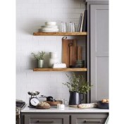 Resim Karadeniz Dizayn Doğal Ahşap Raf 2'li Takım - 100 x 20 cm 