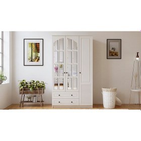 Resim Rabi Mobilya İzel Country 3 Kapaklı 2 Çekmeceli Gardırop 