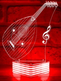 Resim Hediye Kovanı Ud Aydınlatması Müzisyen Ve Müzik Severlere 3d Lamba 