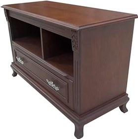 Resim Tv Sehpa ST 18133 Klasik Model Ahşap Kayın ASLAN Ayak Parlak Ceviz 120 El Yapım 