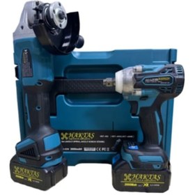 Resim Hsgl HKT 602 Akülü Set Somun Sıkma + Avuç Taşlama 58VS 3000MAH 2 Akü + Şarj Cihazı Dahil 