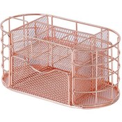 Resim Ganzhoushop Zarif Gül Altın Kalemlik Dekoratif Demir Kalemlik Çoklu Bölmeler Gül Altın 