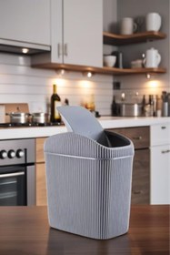 Resim Open Home Concept 6 Lt Çöp Kovası, Mutfak, Banyo, Tuvalet, Ofis Çöp Kutusu Gri 