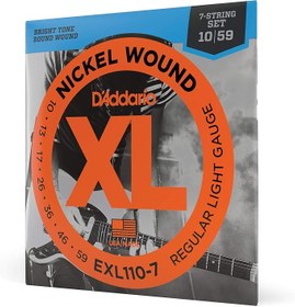 Resim D'Addario Exl110-7 Elektro Gitar Tel Seti, 7 Telli, Xl, 10-59, Nickel 