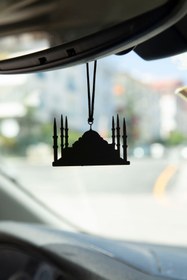 Resim mufamet Metal Ayasofya Cami Araba Süsü Dikiz Aynası Süsü Hediyelik Eşya Oto Aksesuar 