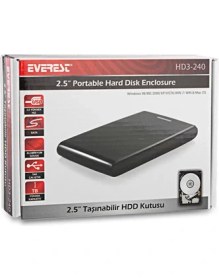 Resim Everest Hd3-240 Harici 2.5` Usb 3.0 Hdd Kutusu Siyah 