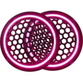 Resim L-Sound Neon Işıklı 16 cm Hoparlör ve Midrange Kapağı - 2 Adet - Pembe 