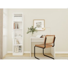 Resim Beyaz Ahşap Çalışma Masası 