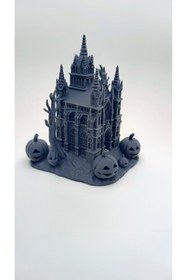 Resim shop Gotik Şato ve Balkabağı Temalı Dekoratif Figür / Halloween Konsept 