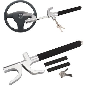 Yaozixa S308 Demir Çelik Direksiyon Kilidi, 3 Anahtarlı, Siyah - Araç Güvenliği Kilidi