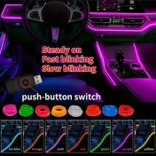 Resim Trendooze Turcoshop11 Pembe 300cm Usb Led Araç İçi Neon Işık Şeridi, Çok Renkli Ortam Aydınlatması 
