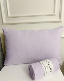 Resim Çift Kişilik Lila Ranforce Lastikli Çarşaf Adet Yastık Kılıfı 180x200 