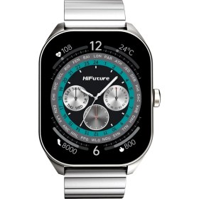 Resim HiFuture APEX Bluetooth 5.3 IP68 Su Geçirmez Always On Display AMOLED Ekran 2.04 inç Arama Özellikli iOS&Android Uyumlu Nabız Spor Kan Oksijen Takibi 52mm Akıllı Saat Gümüş 
