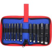 Resim Maiyame 12 Parça Yüksek Kaliteli Deri Delme Seti - 3-16mm Çok Amaçlı Dayanıklı Delgeç Takımı 