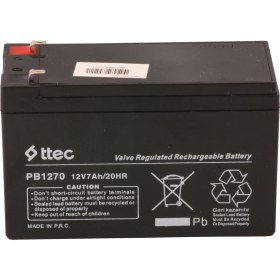 Resim Ttec 12V 7AH-20HR Base Bakımsız Kuru Akü Alarm-Siren için Ups Uygun Değil 1,75 Kg 