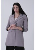 Resim Feminist Gri Astarlı Düğme Kapamalı Blazer Ceket 0105123.06 Gri 