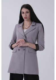 Resim Feminist Gri Astarlı Düğme Kapamalı Blazer Ceket 0105123.06 Gri 