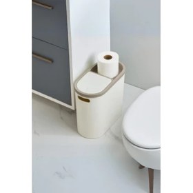 Resim Bezos Beyaz Kapaklı Wc Kağıtlıklı Çöp Kovası & Ofis Çöp Kovası 10 Lt 