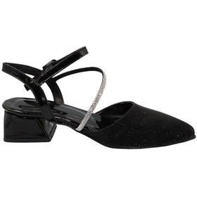 Resim Celira Siyah Taşlı Kısa Topuk Kadın Ayakkabı Siyah 