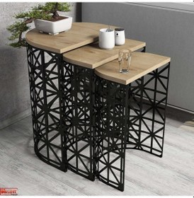 Resim Variant Stil 3 Lü Zigon Sehpa - Meşe 