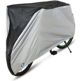 Resim Wezone Su Geçirmez Bisiklet Örtüsü - Güneş Ve Yağmurdan Koruma, Kilit Delikli, Taşınabilir Siyah & Gümüş 