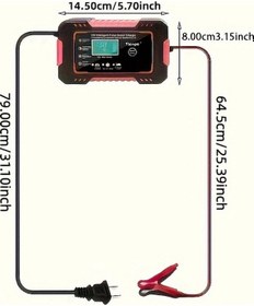 Resim Pazly Sringsun Araba Akü Şarj Cihazı, 6a 12v 4a H-100ah Akıllı Akü Şarj Cihazı, Sıcaklık Telafili Kükürt Giderici Sarı 