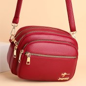 Resim Kadın Modası Çok Katmanlı Omuz Askılı Çanta, Fermuarlı Büyük Kapasiteli Crossbody Çanta, Polyester Astarlı, Günlük ve İş Kullanımı İçin Çok Yönlü Düz Renkli El Çantası - Kırmızı, Siyah, Yeşil, Mor Renklerde Mevcuttur 