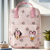 Resim Disney Mickey & Minnie Mouse Karikatür Sırt Çantası - Pembe, Ayarlanabilir Omuz Askılı, Fermuarlı Kapatma, Çok Bölmeli, Dayanıklı Naylon Malzeme, Günlük Kullanım, Seyahat, Yürüyüş, Kamp İçin Mükemmel - Disney Hayranları İçin İdeal Hediye, Eğlenceli Tasarım, Sağlam Tutacaklar 