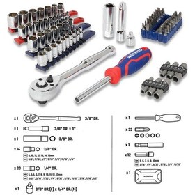 Resim Workpro Wp209006 84 Parça 3/8 1/4 Cr-v Metrik/inç Profesyonel Lokma Ve Bits Uç Takımı 