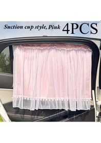 Resim Xuweiwei Suction Cup Pink 4cps Araba Güneşlik Perdesi 4 Parça Güneşten Koruma Ve Gizlilik Perdesi 