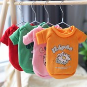 Resim Sevimli Ve Şık Köpek Sweatshirt, Sonbahar Ve Kış İçin Pet Karikatür Baskılı Yuvarlak Yaka Sweatshirt, Kediler Ve Köpekler İçin Uygun, Süper Sevimli Şeker Renklerinde 