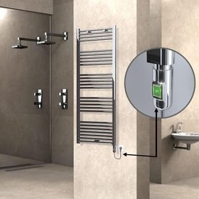 Resim Haiti Elektrikli Havlupan 600x1500 Düz Krom (On/Off Düğmeli) 600 Watt 