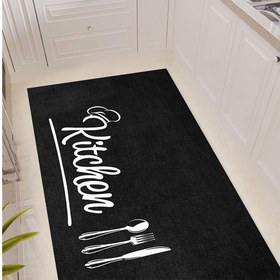 Resim Nuvomon Kitchen Mutfak Halısı - Siyah - 80x150 cm 