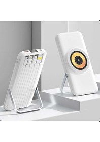 Resim Magsafe Manyetik Kablosuz Powerbank - Hızlı Şarj Taşınabilir Şarj Aleti, Lcd Göstergeli, 10.000 Mah Beyaz 