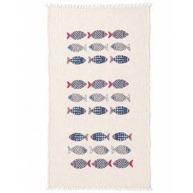 Resim Ocean Throw Dokulu Pamuk Pamuk Peştamal - 100x180 cm 