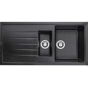 Resim Atlante Siyah 1.5 Göz Granit Mutfak Eviyesi 100x50 Cm Siyah 