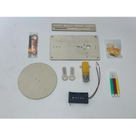 Resim Ahşap Dıy Pilli Çizim Robotu 