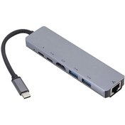 Resim Type C to 2*PD type c usb +4k HDMI +Type c +rj 45 ethernet 6 in 1 keepro