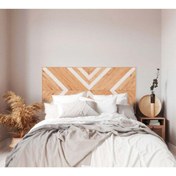 Resim POSTOTTO Geometrik Ahşap Çift Kişilik El Yapımı Yatak/baza Başlığı 170x85 