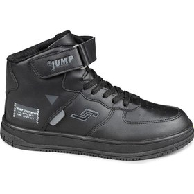 Resim Jump 27834 Cırtlı Yüksek Bilekli Siyah Üniseks Çocuk Sneaker Günlük Spor Ayakkabı 
