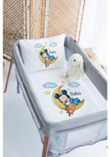 Resim Lilabio %100 Pamuk Saten İsme Özel İsimli 70x120 Park Yatak Nevresim Seti Uykucu Mickey 