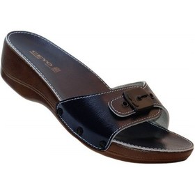 Resim Ceyo Minelli Topuklu Anatomik Kadın Terlik Lacivert 