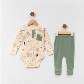 Resim Animal Çıtcıtlı Body Erkek Bebek Mint Takım mint 