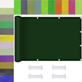 Resim Gölgelik Tente Su Geçirmez 1 x 4 m (3,28 x 13,12 ft) Polyester Güneşlik Tente UV Işığa Dayanıklı Güneş Su Geçirmez Güneşlik Tente Tente Bahçe Cam Oda Veranda için Tam Aksesuar, Koyu Yeşil 