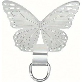 Resim Hightower Kelebek Şekilli Paslanmaz Çelik Telefon Klipsi 1 Adet Gümüş 