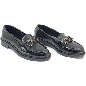 Resim Feles Zincir Toka Detaylı Kadın Babet Ayakkabı 001 