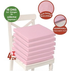 Resim Xpermate 6'lı Sandalye Minderi Su İtici Kumaş 40 x 40 CM Pembe 