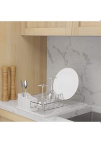 Resim Tek Katlı Tabaklık Bulaşıklık Krom Gümüş 