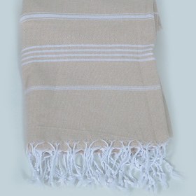 Resim Sultan Peştemal Bej %100 Pamuk 90x180 Cekme Yapmaz Banyo-Plaj Havlusu 